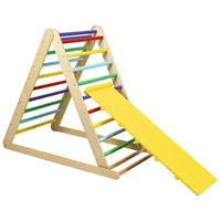 Costway Klettergerüst Sprossendreieck mit Leiter bunt