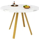 Okwish Esstisch, Weiß, Holzwerkstoff, 80x75x80 cm, Esszimmer, Tische, Esstische