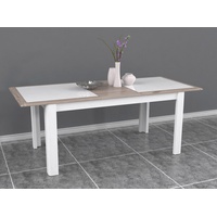 Newroom Esstisch Pouline, Esstisch Nelson Eiche und Weiß Hochglanz Modern Ausziehbar Tisch beige|weiß