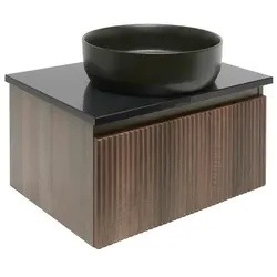 SAT Badezimmerschrank unter dem Waschbecken Evolution 58x30x44,8 cm Walnuss Matt SATEVO60NAZ