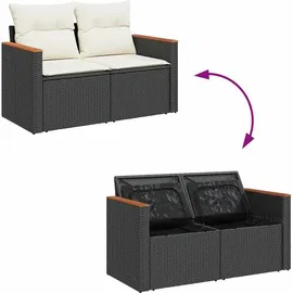 vidaXL Garten-Lounge-Set 9-tlg. schwarz