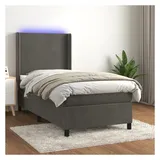vidaXL Boxspringbett 100 x 200 cm Dunkelgrau