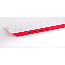 Raspberry Pi® RPI-KEYB (US)-RED/WHITE USB Tastatur US-Englisch, QWERTY Weiß, Rot