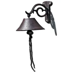 Glocke Türglocke Klingel Gusseisen Braun antik L 19 cm