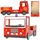 CASARIA Kinderbett Feuerwehrbett 90 x 200 cm MDF lackiert rot