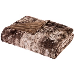WOHNWOHL® Flauschige Kuscheldecke in Nerzfelloptik • Felloptik Wohndecke • Kunstfell Decke als Sofaüberwurf •Pelzimitatdecke • Sofadecke, Tagesdecke oder Wohnzimmerdecke • Kunstfelldecke für Bett und Sofa