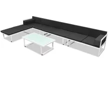 vidaXL Garten-Lounge-Set Textilene Aluminium 5-tlg. schwarz 42814
