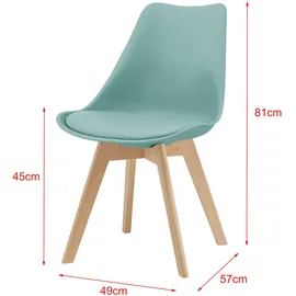 [en.casa] 2er-Set Esszimmerstuhl Fläten Mint