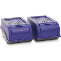 Novaliv 2x Klein 3,5 L Zwiebeltopf marineblau Zwiebelbox Knoblauchtopf