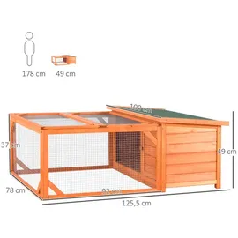 PawHut Kleintierstall 125,5 x 100 x 49 cm orange