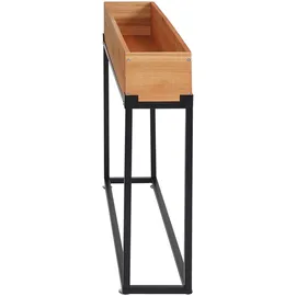 Mendler Hochbeet HWC-L32, Pflanzkasten Blumenkasten Gemüsebeet, Holz-Stahl 62x80x16cm ~ Gestell schwarz, naturfarben