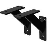 ML-Design 2 Stück Regalhalterung 180x180 mm Aluminium Regalwinkel Schwarz