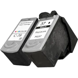 Ampertec PG-37 schwarz + CL-38 CMY