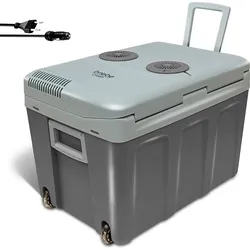 Elektrische Tragbare Kühlbox 40L für Camping und Auto 12V/220V Camper briebe grau|WEISS|WEISS NO SIZE