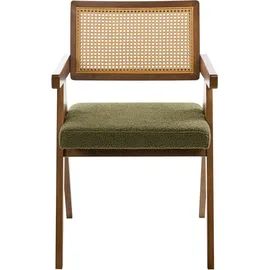 Beliani Esszimmerstuhl AVA Polyester Braun/Grün 2er Set