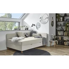 Möbel Kraft Polsterliege mit Bettkasten 150 x 84 cm Beige