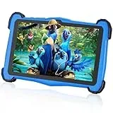 EagleSoar Kinder Tablet 7 Zoll, 10GB+64GB(TF 1TB) mit Octa-Core-Prozessor, Android 14 Tablet für Kinder von 3-12 Jahren, Kids Tablet mit Kindersicherung und Eva-Schutzhülle(Blau)