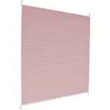 ECD Germany Plissee Klemmfix ohne Bohren 100 x 200 cm Rosa Blickdicht Faltrollo