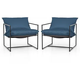 Costway Loungesessel Gartensessel 71 x 64 x 48,5 cm blau 2 St.