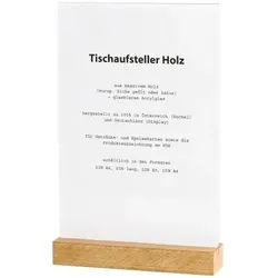 Tischaufsteller Holz, Eiche geölt für DIN A5