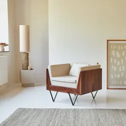 Sessel aus Palisanderholz und abnehmbaren Kissen Einsitzer ,1-Sitz