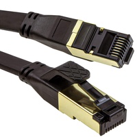 Flach CAT8 SSTP Abgeschirmtes 2000MHz 40Gbps Hoch Geschwindigkeit Ethernet Kabel RJ45 10 m Schwarz [10 Meter/10m]