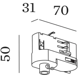 3-PHASE TRACK ADAPTER - Schwarz
