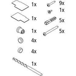 Kermi Ibiza 2000 Montagekleinteile 2534165 Set, für I2P, silber mattglanz