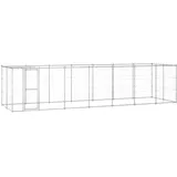 vidaXL Hundezwinger 16,94 m2 Stahl Silber