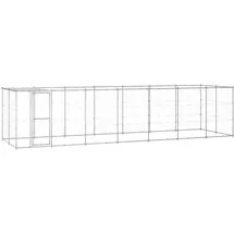 vidaXL Hundezwinger 16,94 m2 Stahl Silber