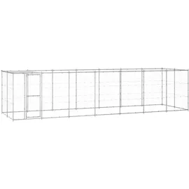 vidaXL Hundezwinger 16,94 m2 Stahl Silber