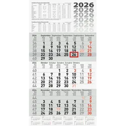 Brunnen 3-Monatskalender Wandkalender 30x58cm einteilig 2026