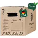 BB-Verpackungen 10 x Umzugskarton aus recycelter Pappe, sehr stabil mit doppeltem Boden (belastbar bis 40 kg) - Sets zwischen 5 und 150 Stück