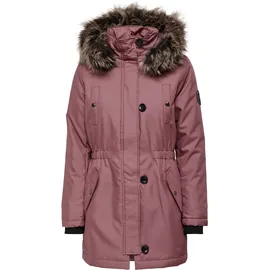 Only Parka "ONLIRIS FUR WINTER PARKA LIFE CC OTW", Damen, Gr. XS, braun (rose braun detail:nature fur), Web, Obermaterial: 100% Polyester, unifarben, regular fit taillenbedeckt, hoch geschlossener Ausschnitt, Bündchen, Jacken Parka, Kunstfaser