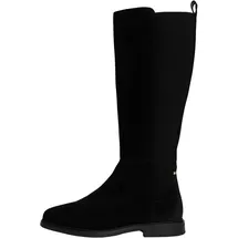 Tommy Hilfiger Damen Stiefel Flag Long aus Wildleder, Schwarz (Black), 36