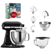 KitchenAid Artisan 5KSM175 Onyx Schwarz Glasset mit Glasschüssel