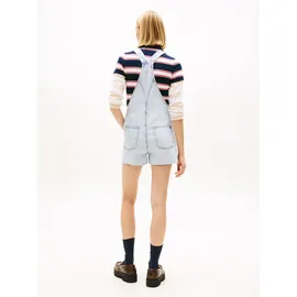 Tommy Hilfiger Kurzoverall TOMMY JEANS "MIA DUNGAREE SHORT EXT BJ6014", Damen, Gr. XS (34), N-Gr, denim light, Denim/Jeans, Obermaterial: 100% Baumwolle, unifarben, relaxed fit kurz, Overalls Kurzoverall, im lässigen Latzhosen-Design