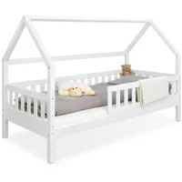 Ehrenkind Ehrenkind® Hausbett | Kinderbett mit abnehmbaren Rausfallschutz aus Massivholz FSC® zertifziert inkl. Lattenrost | Hausbett 80x160 | Kinderbett 80x160 Weiß