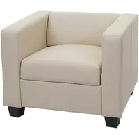 Mendler Sessel Loungesessel Lille ~ Kunstleder, creme