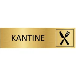 CombiCraft Aluminium Türschild Gold Kantine 165x45mm mit 3M-Tape