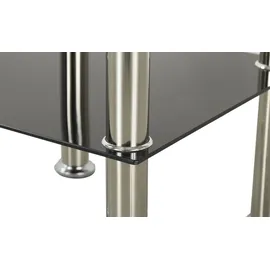 Haku-Möbel Beistelltisch quadratisch Glas silber 40,0 x 40,0 x 47,0 cm, 1 St.