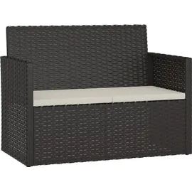 vidaXL Polyrattan Lounge-Set 4-tlg. schwarz inkl. Kissen 319194