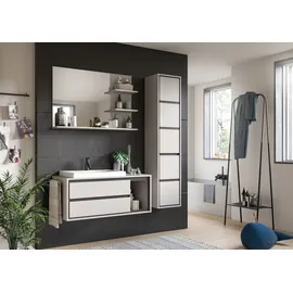 freiraum Spiegel >Jaru< in Grau / Spiegelfront - 100x69x16cm (BxHxT)