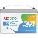 Redodo 12V 100Ah LiFePO4 Batterie mit 100A BMS Low Temperature Schutz und 3000-15000 Zyklen,1280Wh wiederaufladbare Lithium-Batterie für Trolling Motor, Womo, Solaranlage Wohnmobil, Solarpanel Kit