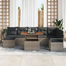 vidaXL Garten-Sofa-Set 9-tlg. Grau