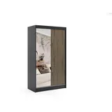 altdecor Kleiderschrank 120 x 215 x 61 cm Schwarz/Eiche Wotan