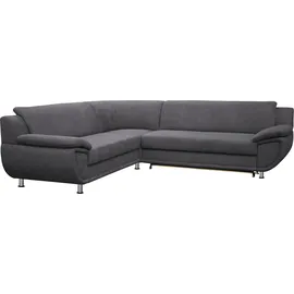 TRENDMANUFAKTUR Ecksofa »Rondo wahlweise mit Schlaffunktion, 267x247 cm (BxT), breite Armlehnen«, L-Form, wahlweise mit Federkern bestellbar, Füße chromfarben