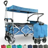 IMLEX Bollerwagen Faltbar mit Dach Handwagen Kinder Transportwagen Strandwagen
