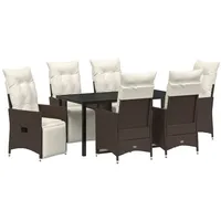 VidaXL Set aus 4 Braun PE-Rattan Einzelsofa Verstellbare Fußstützen