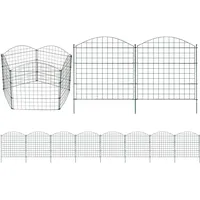 ISOISL Teichzaun Gartenzaun Zierzaun – 10-teiliges Set Bogenform mit 12 Stäben für Teich, Garten und Freigehege für Hunde (Grün, Oberbogen)